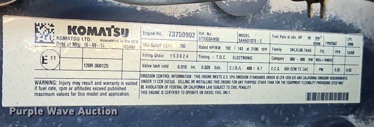 image for item FN5578 2015 Komatsu WA380-7 wheel loader
