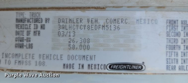 image for item FN5581 2014 Freightliner M2 dump truck