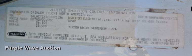 image for item FN5581 2014 Freightliner M2 dump truck