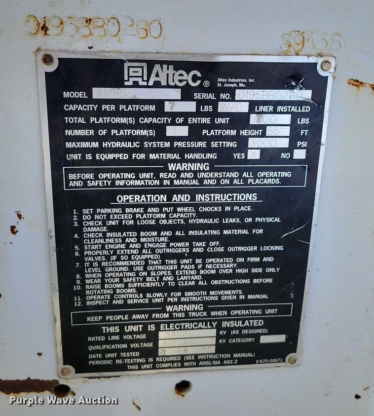 image for item NK9839 1995 International 4700 bucket truck