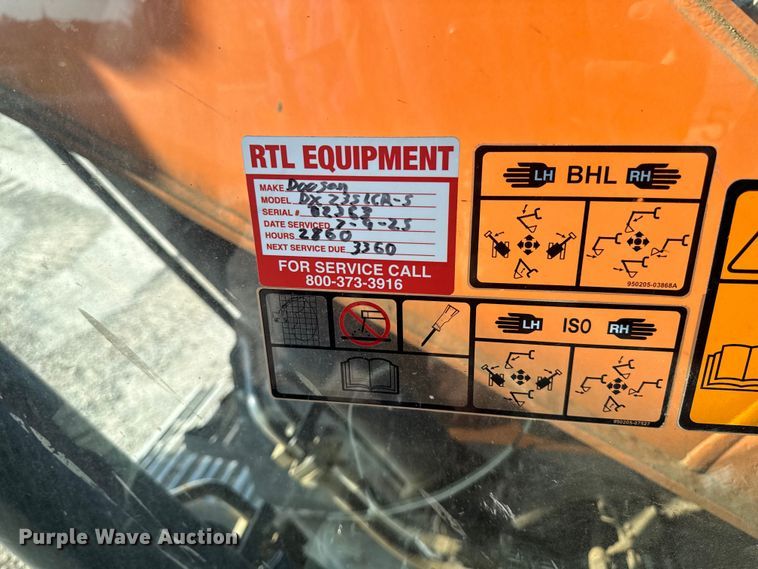 image for item YA1199 2021 Doosan DX235LCR-5 excavator