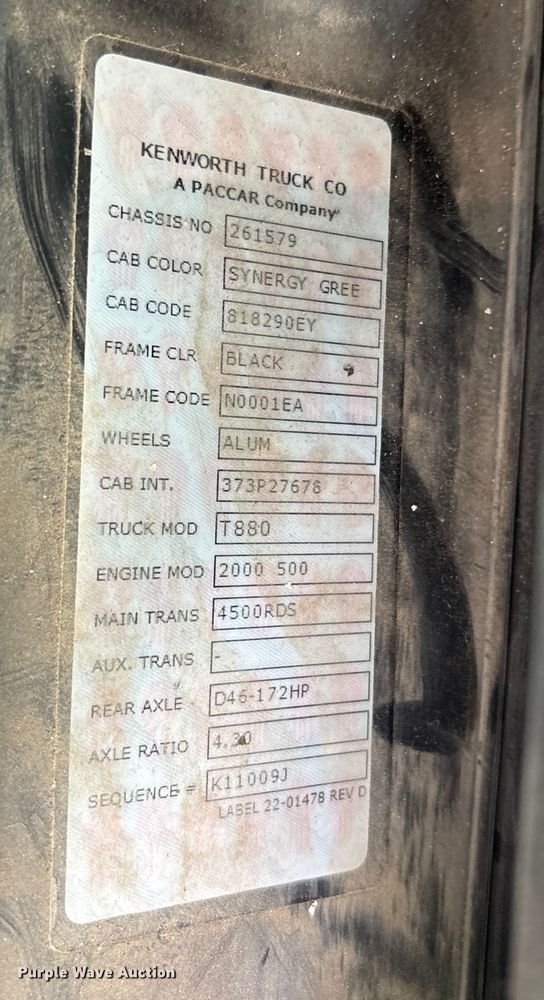 image for item YA1559 2023 Kenworth T880 dump truck