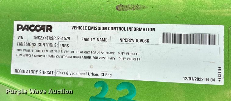 image for item YA1559 2023 Kenworth T880 dump truck