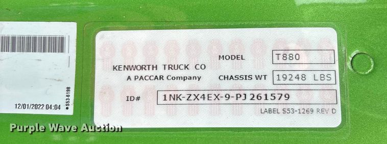 image for item YA1559 2023 Kenworth T880 dump truck