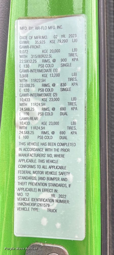 image for item YA1559 2023 Kenworth T880 dump truck