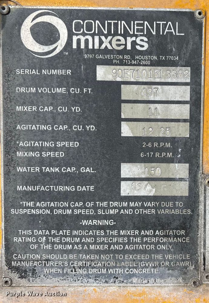 image for item YA1617 2016 Western Star 4700 ready mix truck