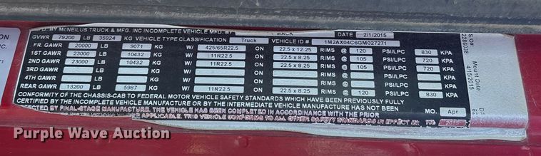 image for item YA1619 2016 Mack Granite GU713 ready mix truck