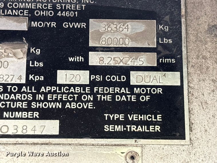 image for item YA2090 2000 Mac Mac Trailer Manufacturing end dump trailer