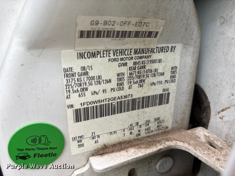 image for item YA2132 2016 Ford F550 Super Duty Crew Cab chipper truck