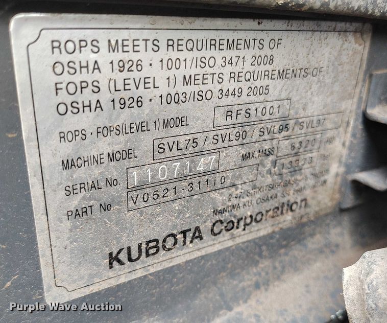 image for item YA2541 2025 Kubota SVL 97-2 tracked skid steer loader