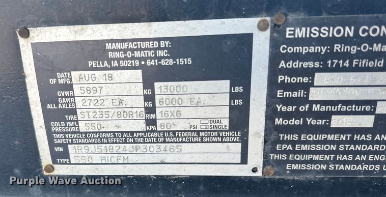 image for item YA2592 2018 Ring-O-Matic 550VX HI CFM vacuum excavator