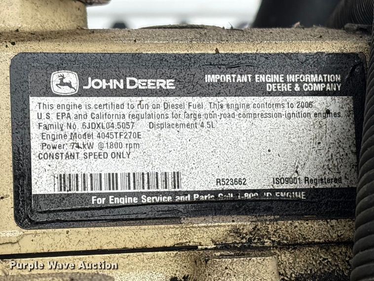 image for item YA2695 2006 Kohler 60REOZJBT generator