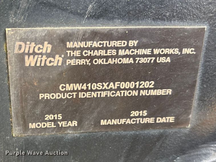 image for item YA2702 2015 Ditch Witch 410SX trencher