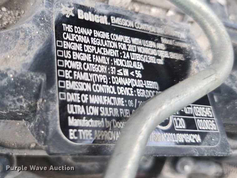 image for item YA2744 2017 Bobcat E45 mini excavator