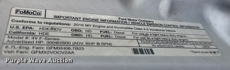 image for item DQ4352 2016 Ford F450 Super Duty XLT ambulance