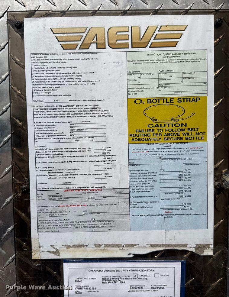 image for item DQ4353 2012 Ford F450 Super Duty XLT ambulance