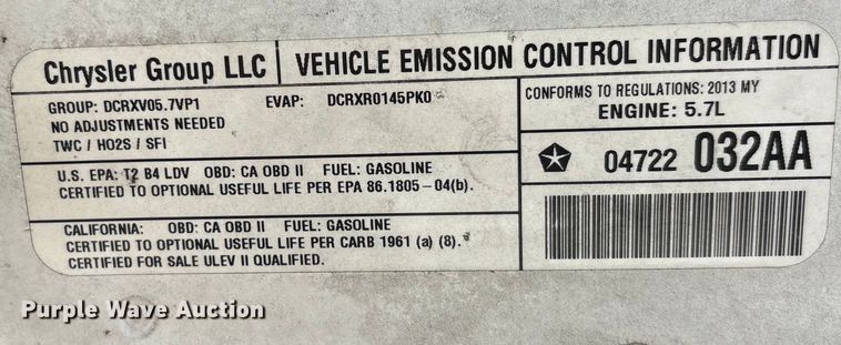 image for item DT0031 2013 Dodge Charger 