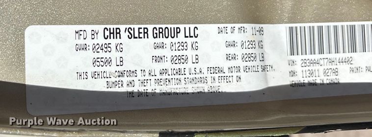 image for item DT0032 2010 Dodge Charger 
