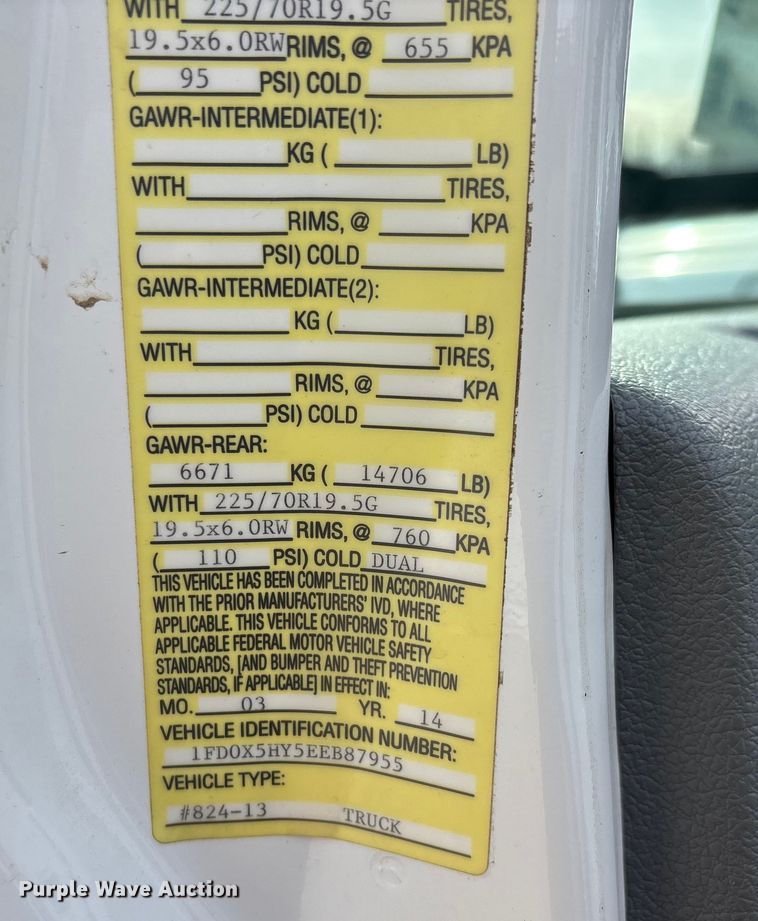 image for item DT0033 2014 Ford F550 Ext. Cab bucket truck