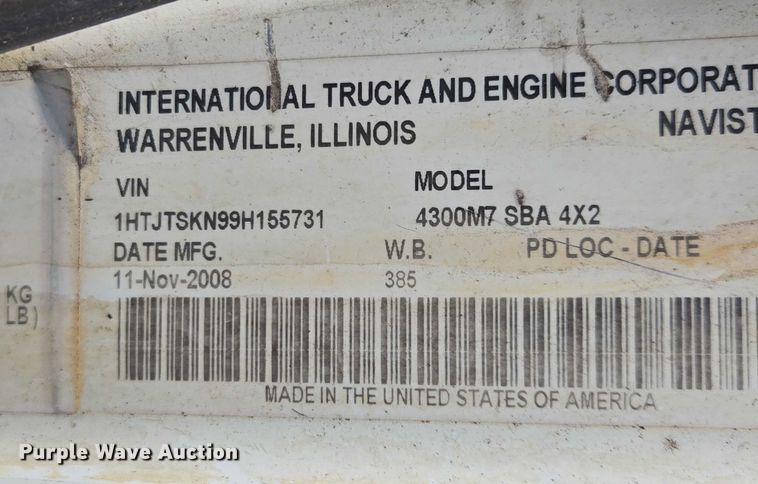 image for item DU2580 2009 International Dura Star street sweeper