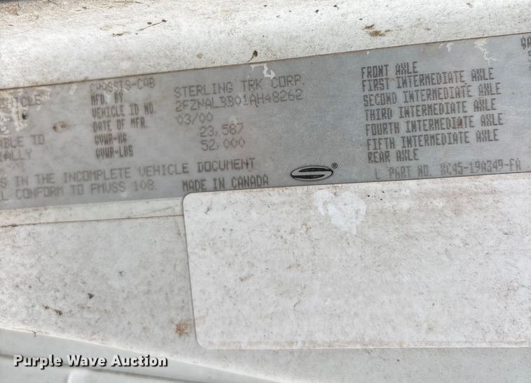 image for item DU2591 2001 Sterling dump truck