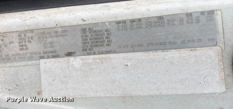 image for item DU2591 2001 Sterling dump truck