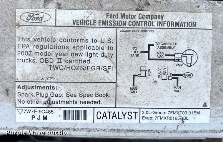 image for item DU2653 2007 Ford Ranger pickup truck
