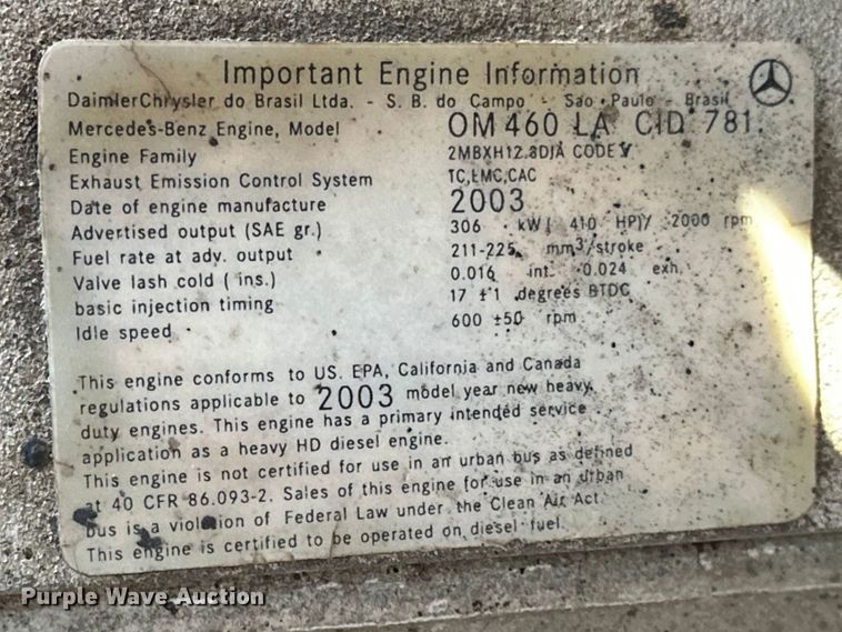 image for item DV0799 2004 Sterling L9500 dump truck