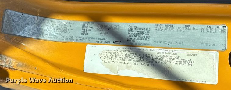 image for item DV0799 2004 Sterling L9500 dump truck