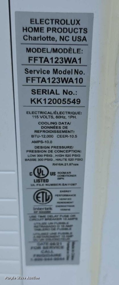 image for item DZ3952 Frigidaire AC window unit 