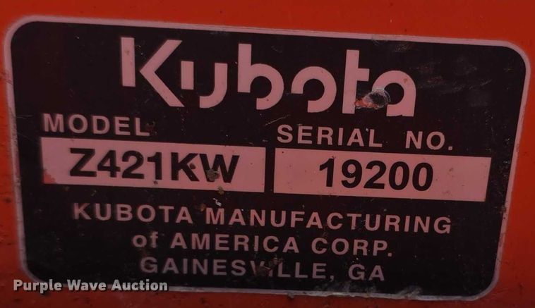 image for item DZ3954 Kubota Z421 ZTR lawn mower
