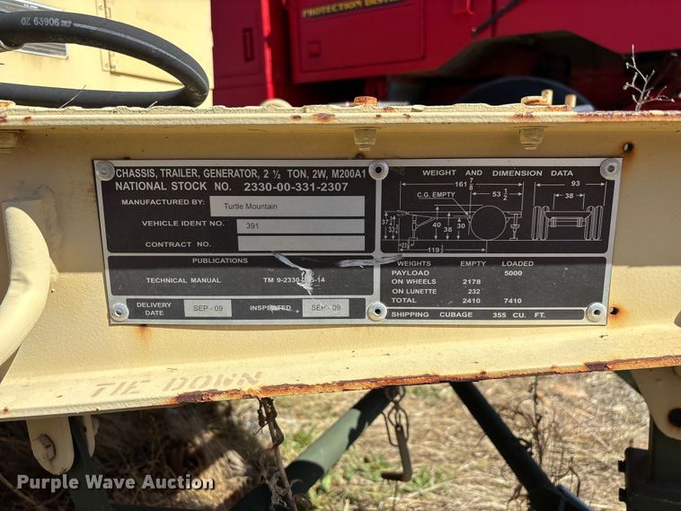 image for item EN5976 1993 U.S. Department of Defense MEP-805A generator