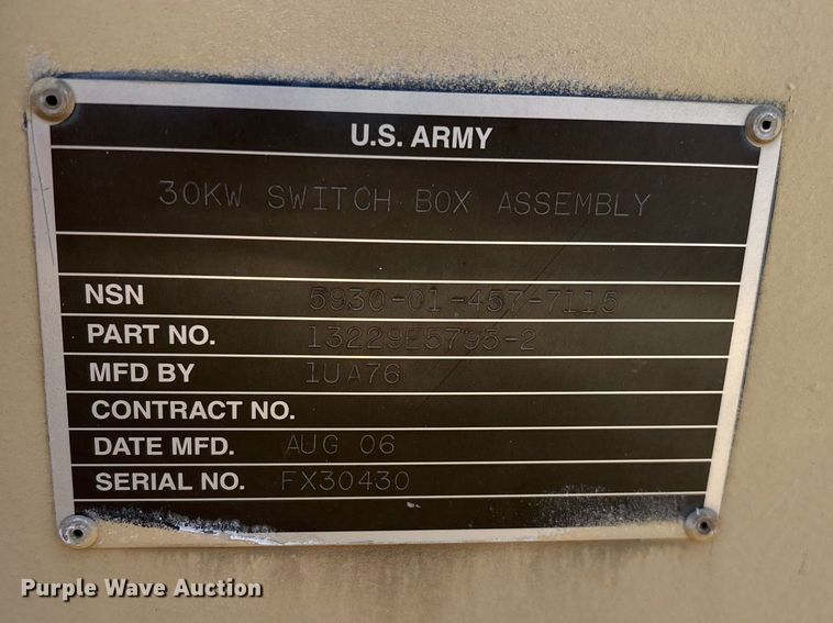 image for item EN5976 1993 U.S. Department of Defense MEP-805A generator