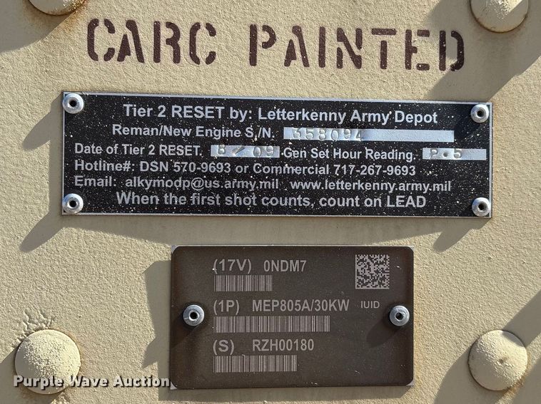 image for item EN5976 1993 U.S. Department of Defense MEP-805A generator