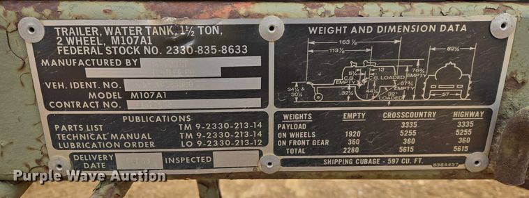 image for item ES2940 1953 Fruehauf M107A1 tank trailer