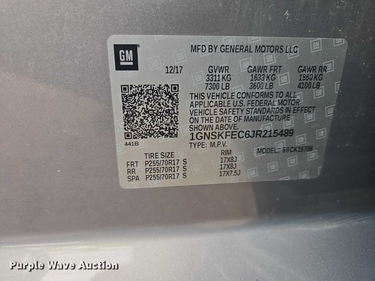 image for item ES2993 2018 Chevrolet Tahoe SUV