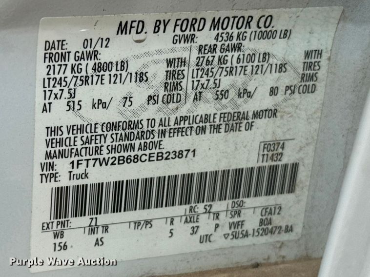 image for item ES5888 2012 Ford F250 Super Duty Crew Cab pickup truck