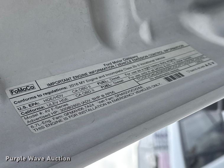 image for item ES5919 2016 Ford F350 Super Duty ambulance