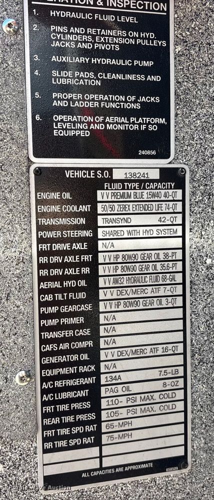 image for item ES8553 2013 E-one Cyclone ladder fire truck