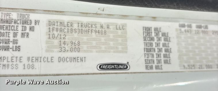 image for item ES8590 2013 Freightliner Business Class M2 dump truck