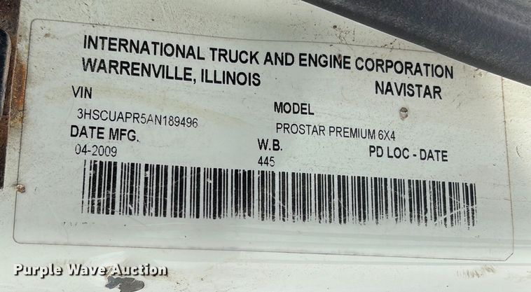 image for item ES8591 2010 International ProStar dump truck