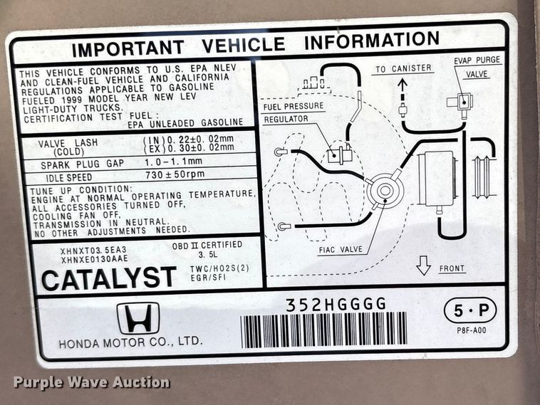 image for item ES8603 1999 Honda Odyssey van