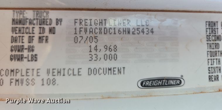 image for item ET1222 2006 Freightliner M2 refuse truck