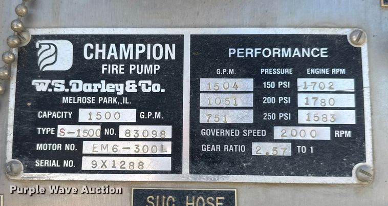 image for item ET1577 1990 Mack MC690CS pumper fire truck