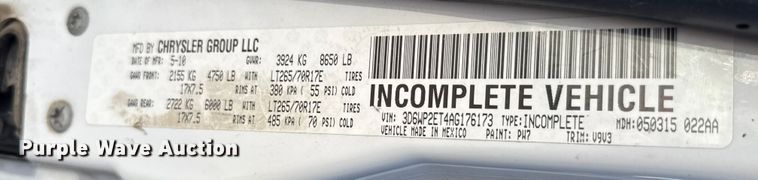 image for item ET1598 2010 Dodge RAM 2500 flatbed pickup truck