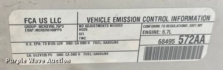 image for item ET1605 2021 Dodge Charger Police 