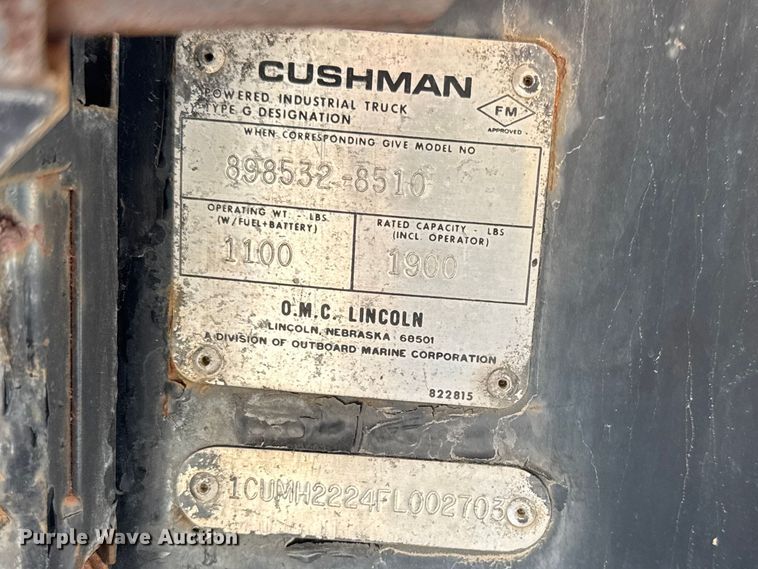 image for item ET1612 2015 Cushman Haulster utility vehicle