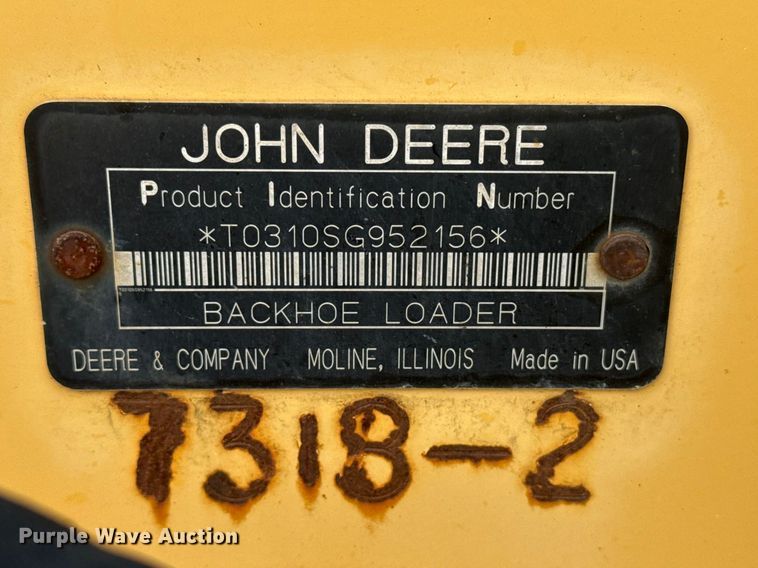 image for item EU4126 2006 John Deere 310SG backhoe