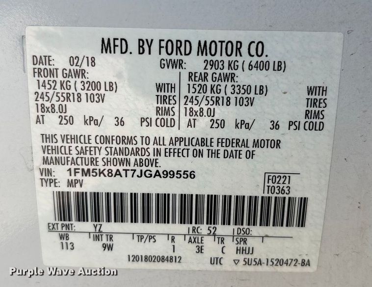 image for item EV2692 2018 Ford Explorer Police interceptor SUV