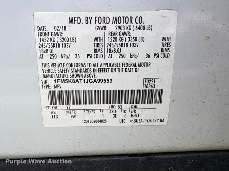 image for item EV2693 2018 Ford Explorer Police Interceptor SUV